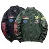 Herrenjacken Herrenarmee grün fliegende Baseball Windbrecher Autumn Bomber Jacke Linie Crew Aviation wasserdichte militärische taktische Herren Winter J 230814