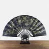 Decorative Figurines Black-faced Large Folding Fan Chinese Printed Golden Dragon Home Decorations Wedding Daily Use Dance Gift Hand 33cm