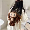 Cheburashka Backpack Cheburashka Plush Backpack Soft Doll Russian Cartoon Big Ear Monkey Stuffed Doll Bag Movie Character Toys T230815