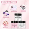 Nagelkunst -Kits Acrylpulver Bohrmaschine Set Weiß klares rosa Design Nails Dekoration Verlängerung Maniküre Werkzeuge 230815