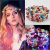 Headwear Accessories 10st Head 10 LEDS Blomma Huvudstycke Floral Crown Women Girl Birthday Party Favor Lysande hårstråband 230815