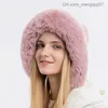KAPS şapkaları Kadınlar Kış Şapkası Sıcak Şapka Kadın Kayak Şapkası Kürk Topu Açık Küpe Kabarık astar Kadın Kadife Şapkası Z230815