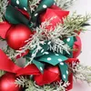 Decorative Flowers Red Christmas Wreath For Front Door Gold Window Wall Decorations 2023 Garland Ornament Guirnalda Navidad