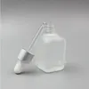 10 20 30ml Square Glass Dropper Bottle With Eye Pipette Empty Frost Aromatherapy Essential Oils Bottle Containers Btjti