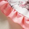 Mädchen Kleider Sommer Mädchen Kleidung Baby Prinzessin Kleider Niedlichen Kaninchen Druck Puff Kurzarm Baumwolle Neugeborenen Prinzessin Kleid