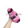 Slippers 2023 autumn new letter casual fur mop with flat bottom fashion mink hair one character female J230815