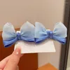 Hårtillbehör Sommar 2st Set Seloce Color Mesh Chiffon Bow Clips For Girl Kids Sweet Kawaii Fairy Princess Hairpin Mode