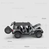 1 32 Jeeps Wrangler Sahara Off-Road Ligal Modelo Carra Diecastos de Metal Casting Sound e Brinquedos de carro leve para o veículo LDREN T230815