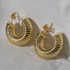 Hoop Earrings African Exaggerate For Women Gold Color Large Wedding High Quality Ear Jewelry Daily Wear Lady Gift