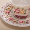 Mughe 1 tazza di caffè set di piattini di bellezza tazze di ceramica dipinte a mano per la festa di matrimonio tazza per la colazione regalo di Natale 230815