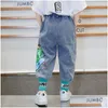 Jeans para meninos filhos adolescentes da cintura elástica calça de jeans crianças