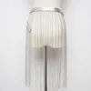 Other Fashion Accessories Belts Luxury Long tassel Boho Fringe belt personality leather Women Silver Beads Chain Bling Waistband Ladies Dress Straps 230814