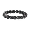 Strand Stone Natural 8/10/20m de contas tigre pulseira de olho masculino homem mulher obsidiana lava preto lava casal casal jóias de ioga minimalista