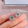 Stud Earrings KJJEAXCMY Boutique Jewelry 925 Sterling Silver Inlaid Natural Emerald Gemstone Women's Support Detection