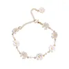 Link Bracelets Korean Fashion Pastoral Style Simple Flower Bracelet For Women Sweet Fresh Elegant Charm Accessories Personality Trendy Gift