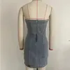Sıradan Elbiseler Bkld 2023'te Straplez Patchwork Moda Vintage Yüksek Streç Bodycon Denim Seksi Parti Gece Kulübü Kıyafet