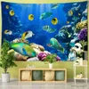 Camess 3D Dijital Baskı Goblen Sualtı Dünya Güzel Balık Tobest Duvar Asma Deniz Hayvanları Mercan Ev Deco