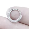 Labret Lip Piercing Jewelry G23 Ear Cartilage Earring Earlobe Two Rows CZ Zircon Paved Nose Rings Hoops Nipple Clicke Ring Jewellery 230814