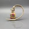 10 -15 ml Car Hanging Rope Empty Decoration Bottle Hand Made Polymer Clay Ceramic Essential Oil Perfume Bottle With Wooden Lid Jvice