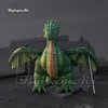 5m Amazing Large Green Evil Inflatable Dragon Cartoon Animal Model Air Blow Up Flying Dragon With Wings For Event