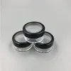 5ML 5G Portable Empty Clear Make-up Powder Puff Box Case Container with Powder Sifter and Black Screw Lid Loose Powder Jar Pot Jajsl