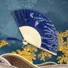 Dekorativa figurer Silkfläkt kinesisk japansk stil vikning hem dekoration ornament mönster konst hantverk gåva bröllop dans vikbar hand