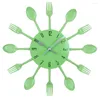Zegary ścienne design zegar łyżka kuchenna nowoczesna kreatywna moda metal ciche spersonalizowana dekoracja domu Klocka