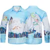 23 Casablanca Shirt Designer Long Sleeve Mens Casual Loose Silk Short Luxury T-shirt M-xxxl