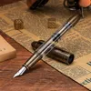 Fountain Pens mässing Asvine P30 Kolv Fountain Pen Torpedo Form Metall och akryl EF/F/M NIB Vintage Retro Writing Office Business School Pen 230814