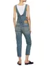 Designer Women Denim Overalls Fashion Streetwear Pencil Pants High Waist Strap Straight Jeans Trousers wholesale brand