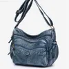 Messenger Bags Washed Denim Color Bag Women Shoulder Bag Pu Leather Crossbody Bag Soft bags for women Designer Messenger Women's Satchels Bag L230815