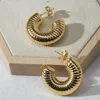 Hoop Earrings African Exaggerate For Women Gold Color Large Wedding High Quality Ear Jewelry Daily Wear Lady Gift