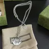 Tasarımcı Kolye Kolyeleri Çift harfli G logo zincirleri kolyeler lüks kadın moda mücevher metal ggity gümüşi kolye hediyesi 8453