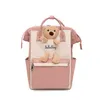 Torby szkolne Preppy Girlon Cartoon 3D Bear Designer Waterproof Nylon Cute Plecak Korean Pink Mochilas