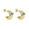 Stud Earrings 2023 Arrival Fashion Luxury CZ Single Blue Green Stones Earing For Women Valentine's Day Gift