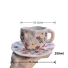 Mokken Holiday Gift Coffee Cup met schotel schattige mok porseleinbekers groothandel tafelgerei hobbelig water voor vriendin 230815