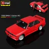 Bbrago 1 24 BMW M3 E30 1988 Supercar сплав модель модели Diecasts Игрупкие машины Соберите автомобильный игрушечный мальчик подарка на день рождения T230815