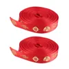 Dekorative Figuren 2 PCs Red Polyester Bänder Chinesisches Jahr Themenband Flat Satin mit Charakter für Handwerk DIY BOWS Geschenk