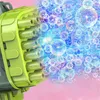 Novelty Games Dinosaur Soap Bubble Gun Machine Toy 32 Holes Electric Automatic Bazooka Bubble Maker Gun Outdoor Party Kids Toys Gifts 230815