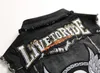 Kamizelki męskie wiosna jesienna kamizelka dżinsowa haft haftowy Hip Hop punkowy styl motocyklowy kurtka bez rękawów 230814