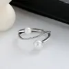 Cluster Rings S925 Sterling Silver Japanese Korean Version Of Small Incense Wind Multi-Layer Pearl Ring Temperament Elegant Female