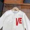 Designer Kids Cardigan Contrast Letter Jacquard Design Baby tröja storlek 110-160 cm långärmad stickad jacka juli28