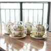 Tazze europea pomeriggio set da tè set di teiera tazza da piattino britannico in porcellana ceramica singola ceramica cartone animato 230815
