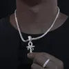 Anhänger Halsketten 925 Sterling Silber Auge des Horus Ankh Cross Anhänger ECED D VVS Pendell Halsketten für Frauen Hip -Hop -Schmuck 230815