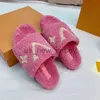 Zapatillas ASEO Slippers planas de laninilla ASA COALLA COMO COMOLO COMO Mujer zapatos de lana de piel en relieve Tobogán para mujeres con caja Sandalias de tobogán de invierno de nylon lujo I J230815