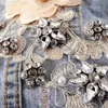 Kvinnor Vests Diamond Incrusted Flower Denim Vest Croped Sleeveless Top Korean Fashion Streetwear Designer Coat Trendy Waistcoat 230815