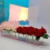 Vazolar Akrilik Net Dikdörtgen Vazo Kapak Düğün Yemeği Masa Çiçek Düzenlemesi Hidroponik Masaüstü Ev Sanat Cam Dekorasyon DIY