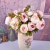 Fiori decorativi 13 teste artificiali bouquet falsa fiore soggiorno di casa tavolo vaso deco di nozze accompagnamento floreale accessori Po