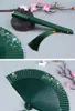 Dekorativa figurer Summer Fan Portable Antique Green Folding Women's Carry-on Classical Chinese Style Hanfu Cheongsam Small
