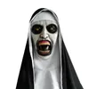 Party Masks The Horror Scary Nun Latex Mask W/Headscarf Valak Cosplay for Halloween Costume Face Masques with Headpiece 230814